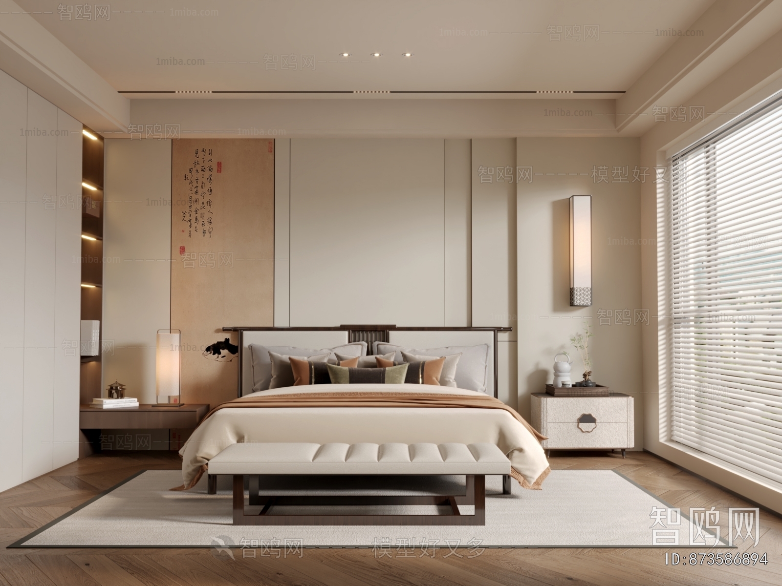 New Chinese Style Bedroom