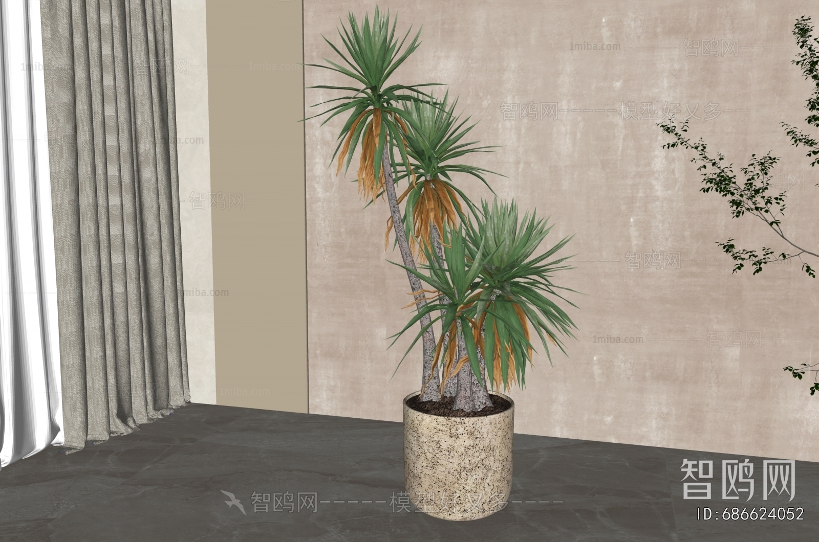 Wabi-sabi Style Ground Green Plant Potted Plants