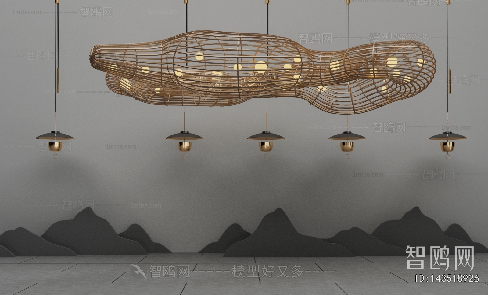 New Chinese Style Long Chandelier