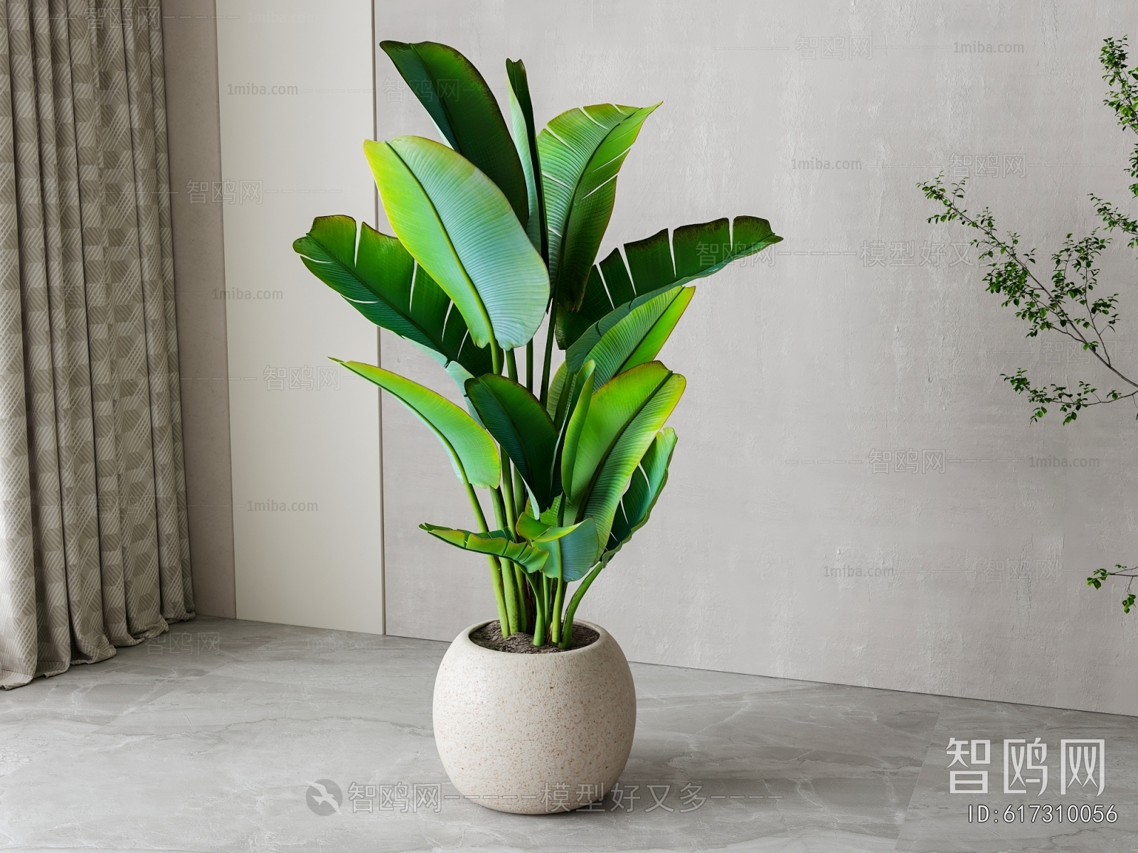 Modern Ground Green Plant Potted Plants