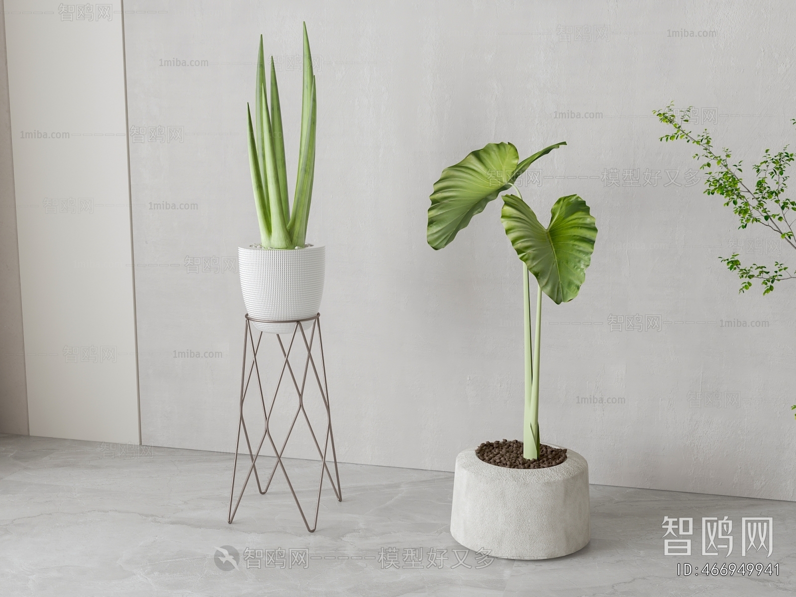 Modern Ground Green Plant Potted Plants