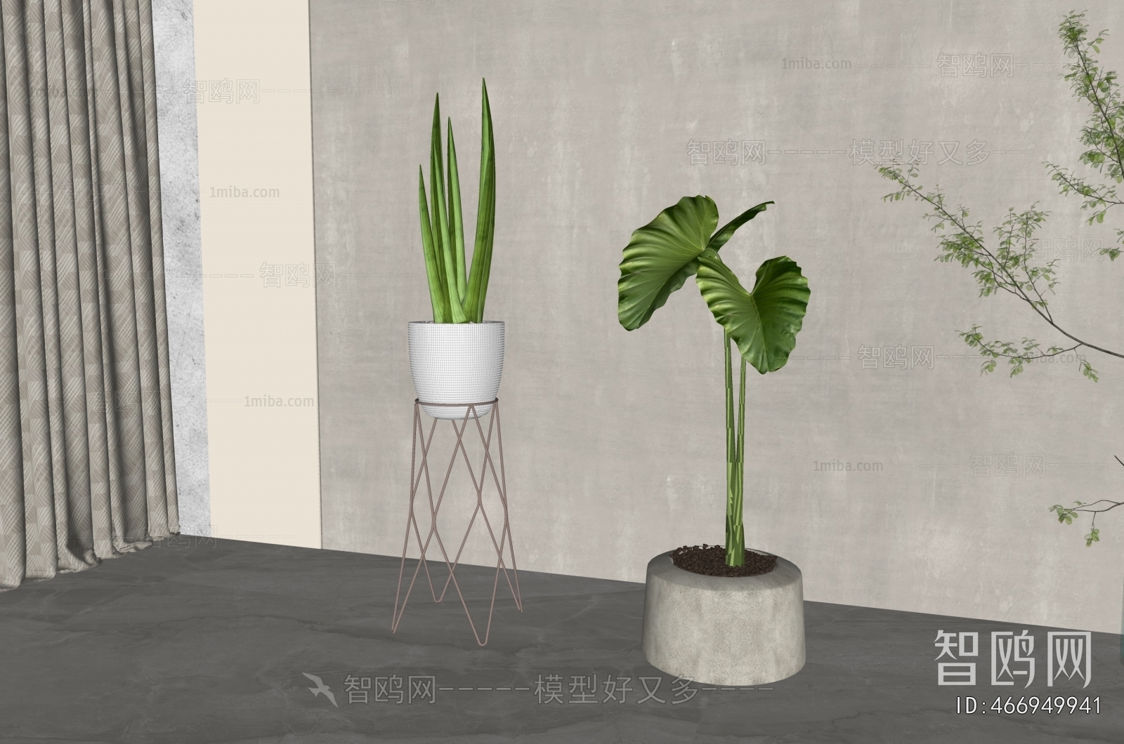 Modern Ground Green Plant Potted Plants