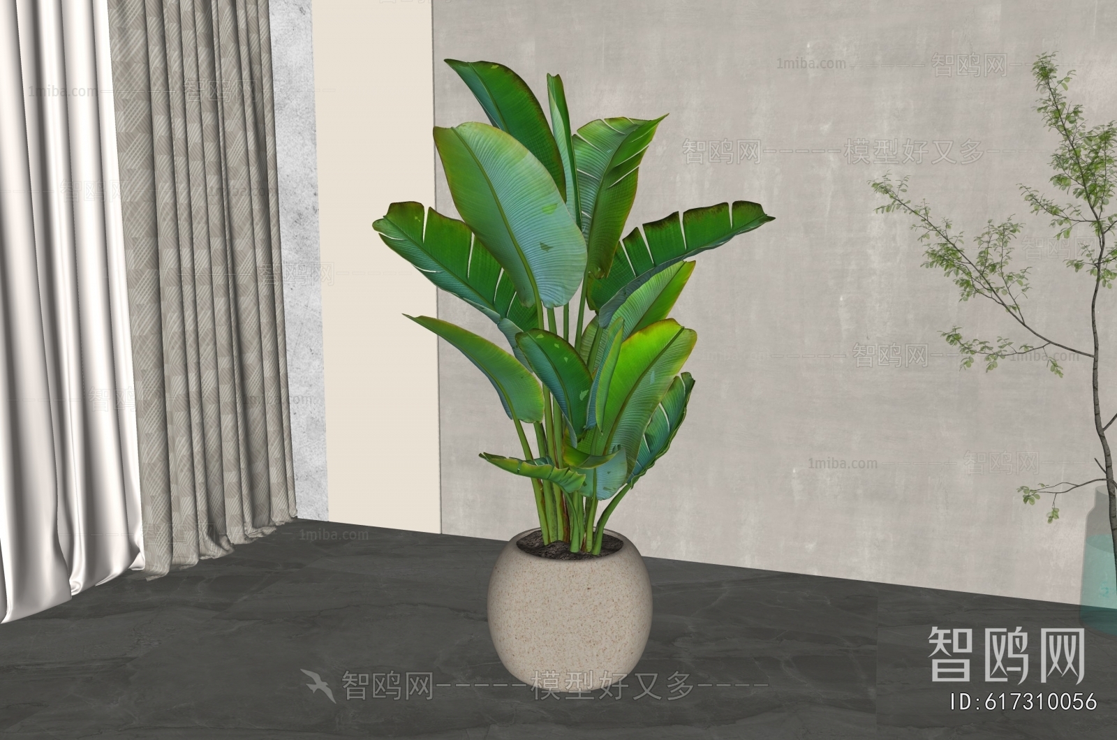 Modern Ground Green Plant Potted Plants