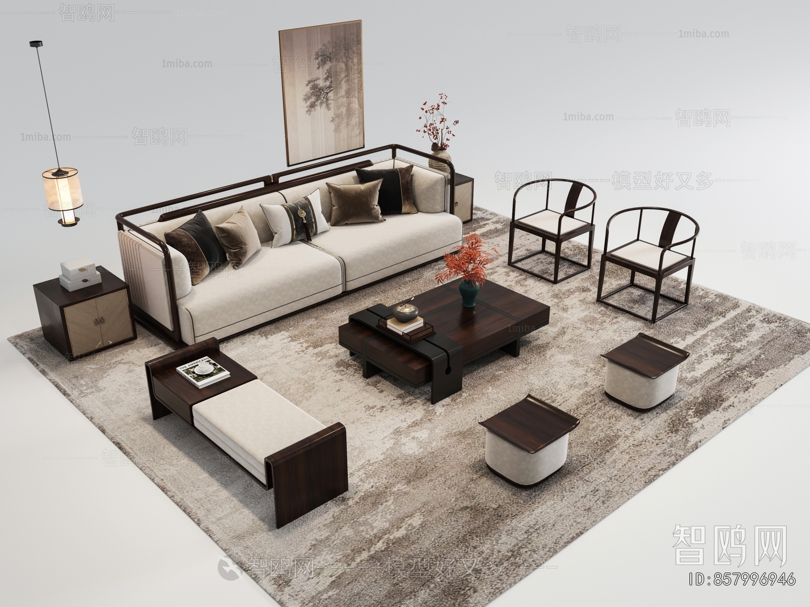 New Chinese Style Sofa Combination