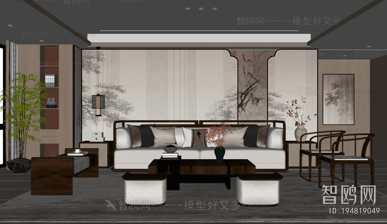 New Chinese Style A Living Room