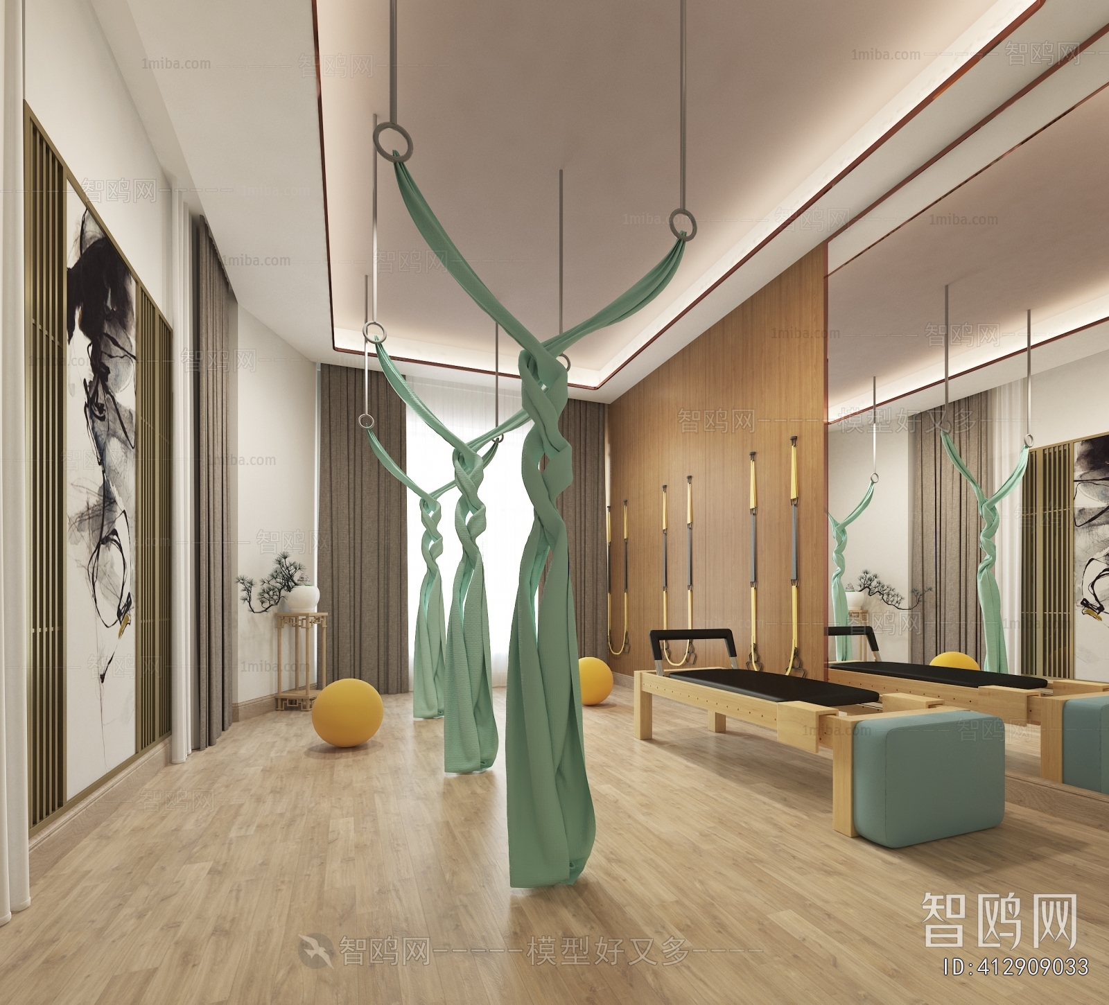 New Chinese Style Yoga Room