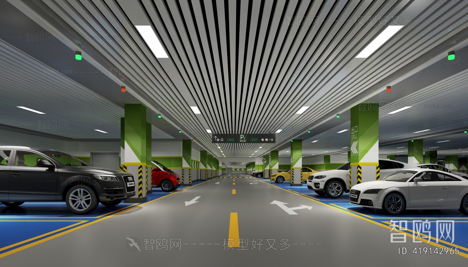 Modern Underground Parking Lot