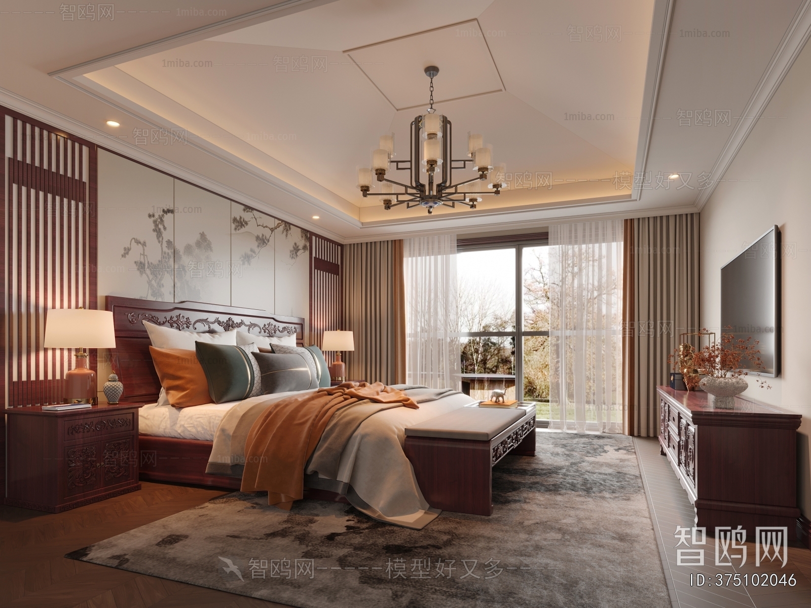 New Chinese Style Bedroom