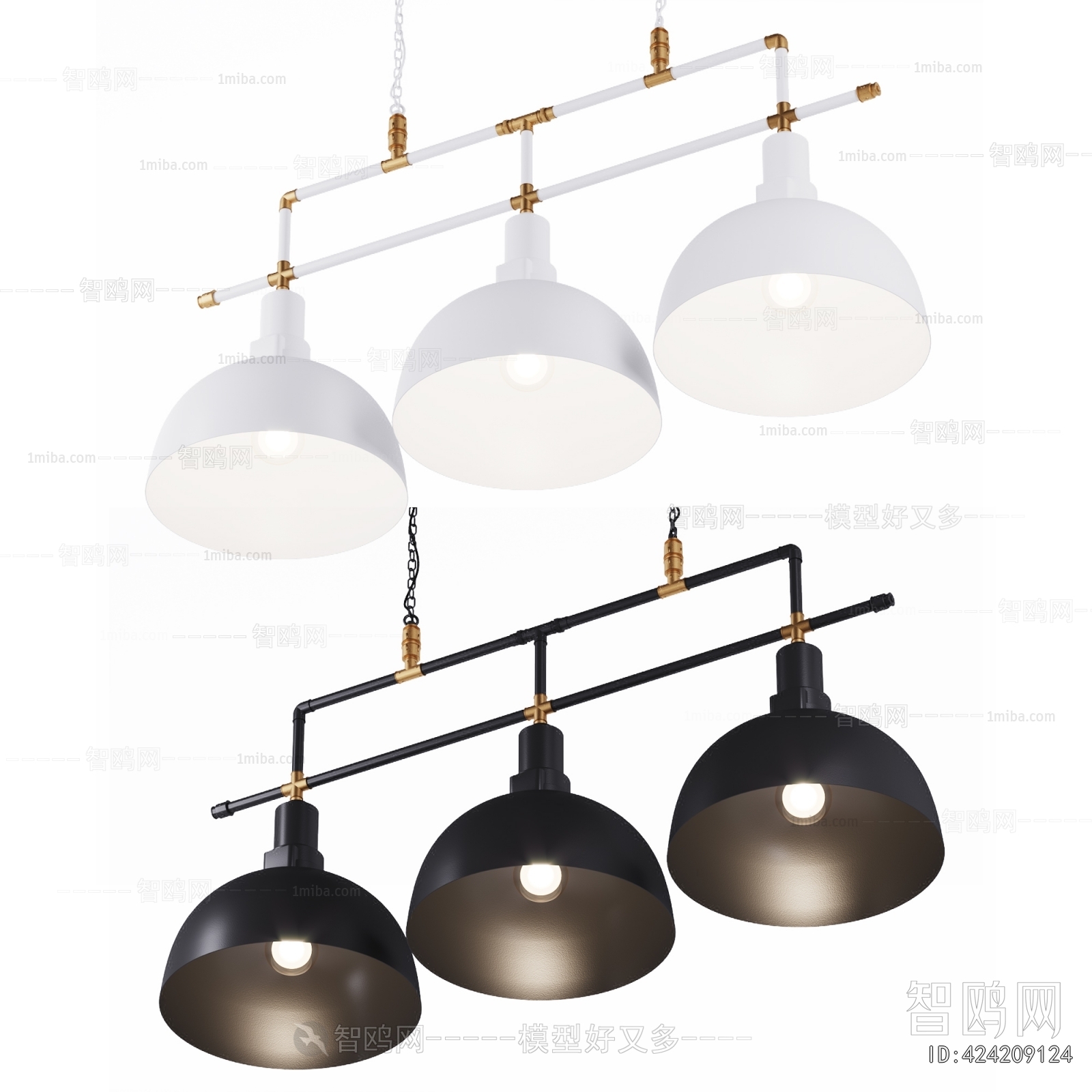 Industrial Style Long Chandelier