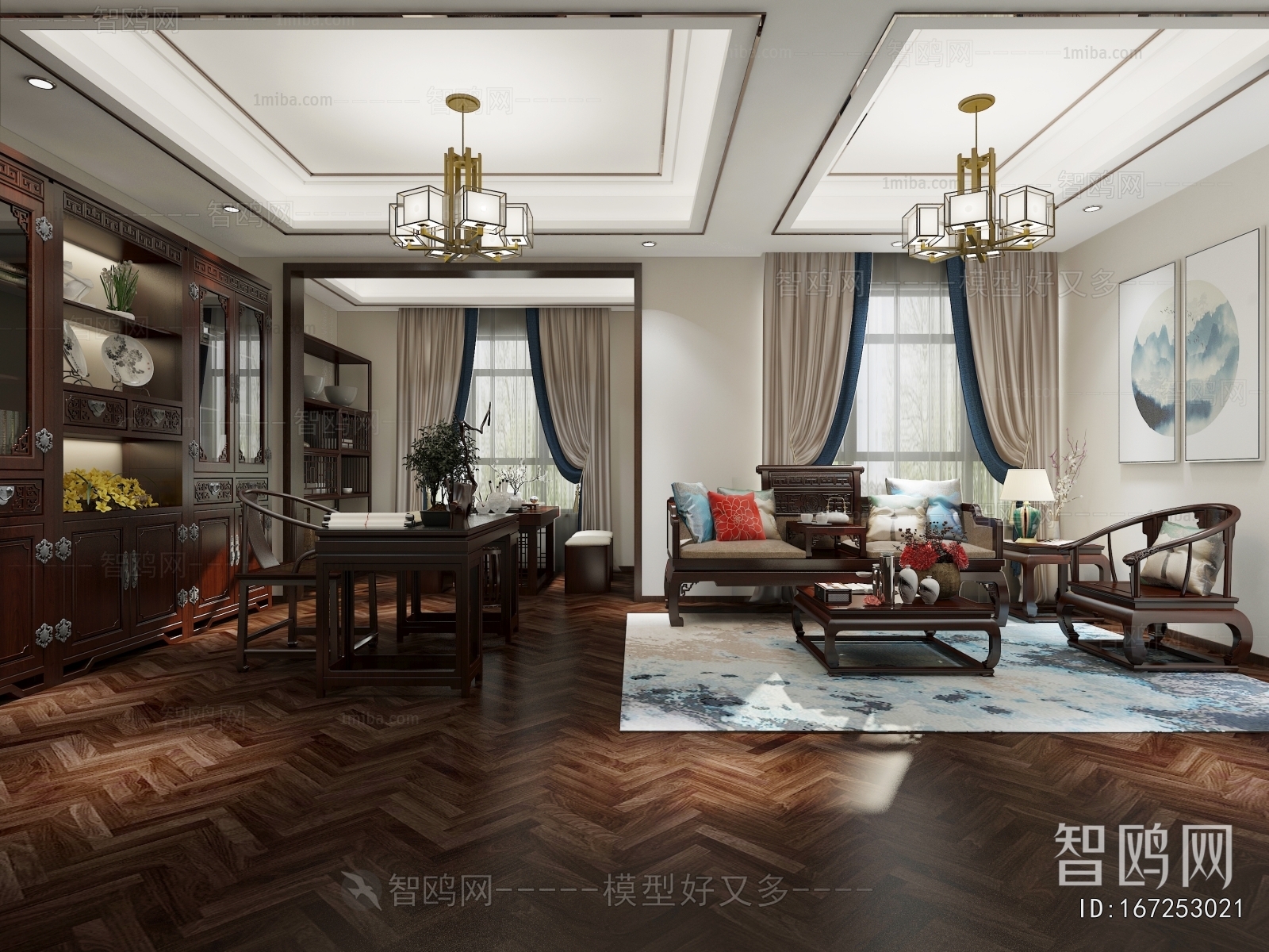 New Chinese Style A Living Room