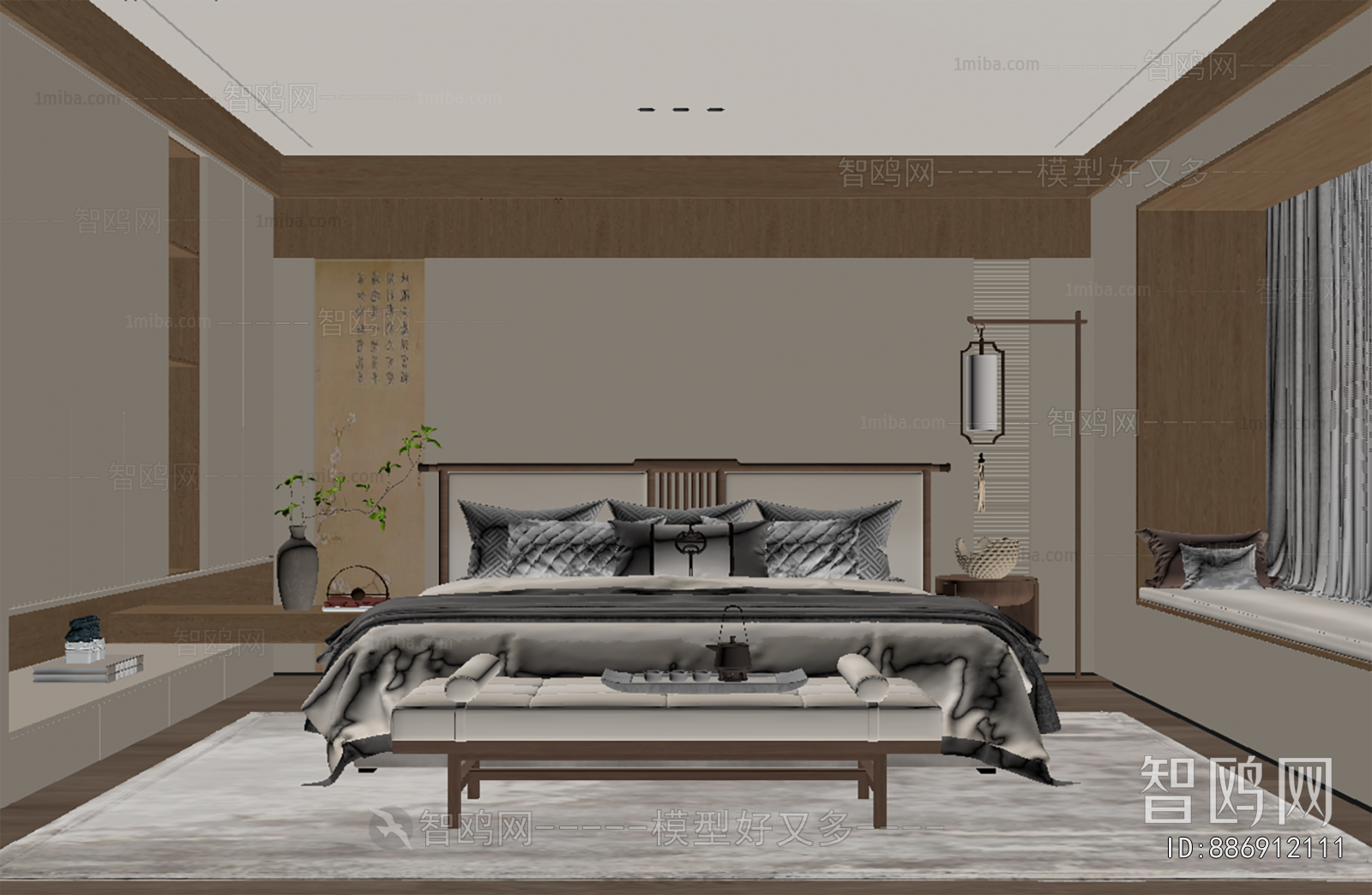 New Chinese Style Bedroom