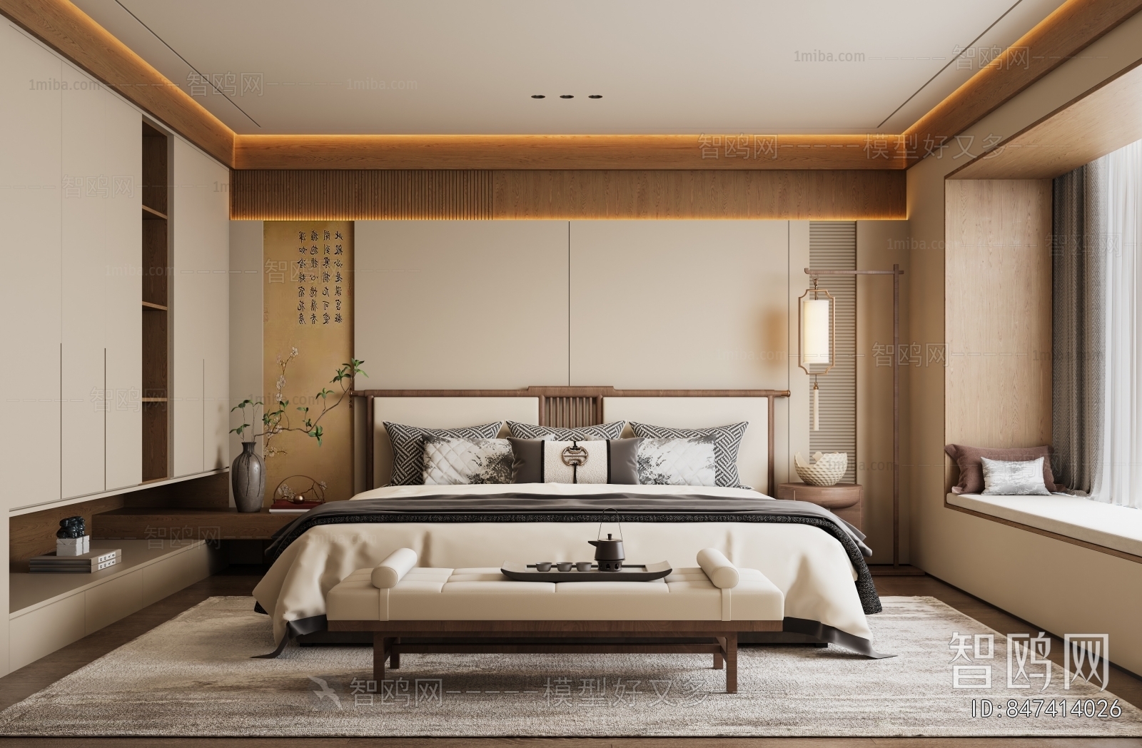 New Chinese Style Bedroom