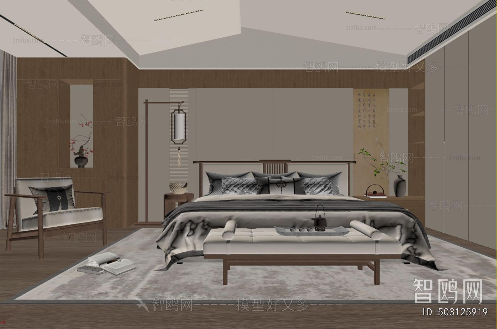 New Chinese Style Bedroom