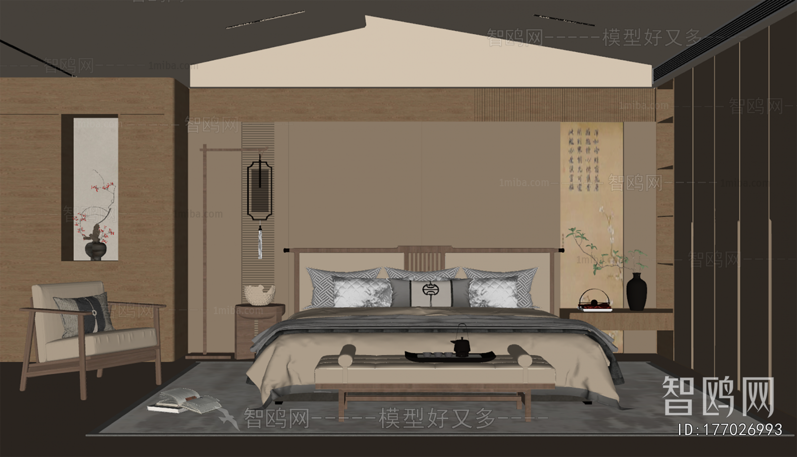 New Chinese Style Bedroom