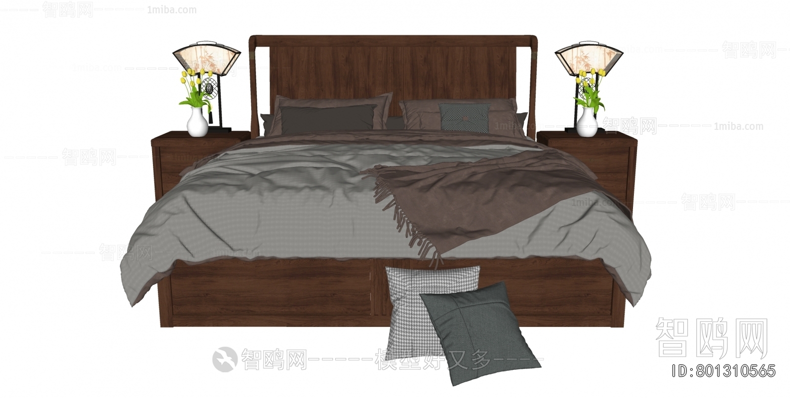 New Chinese Style Double Bed