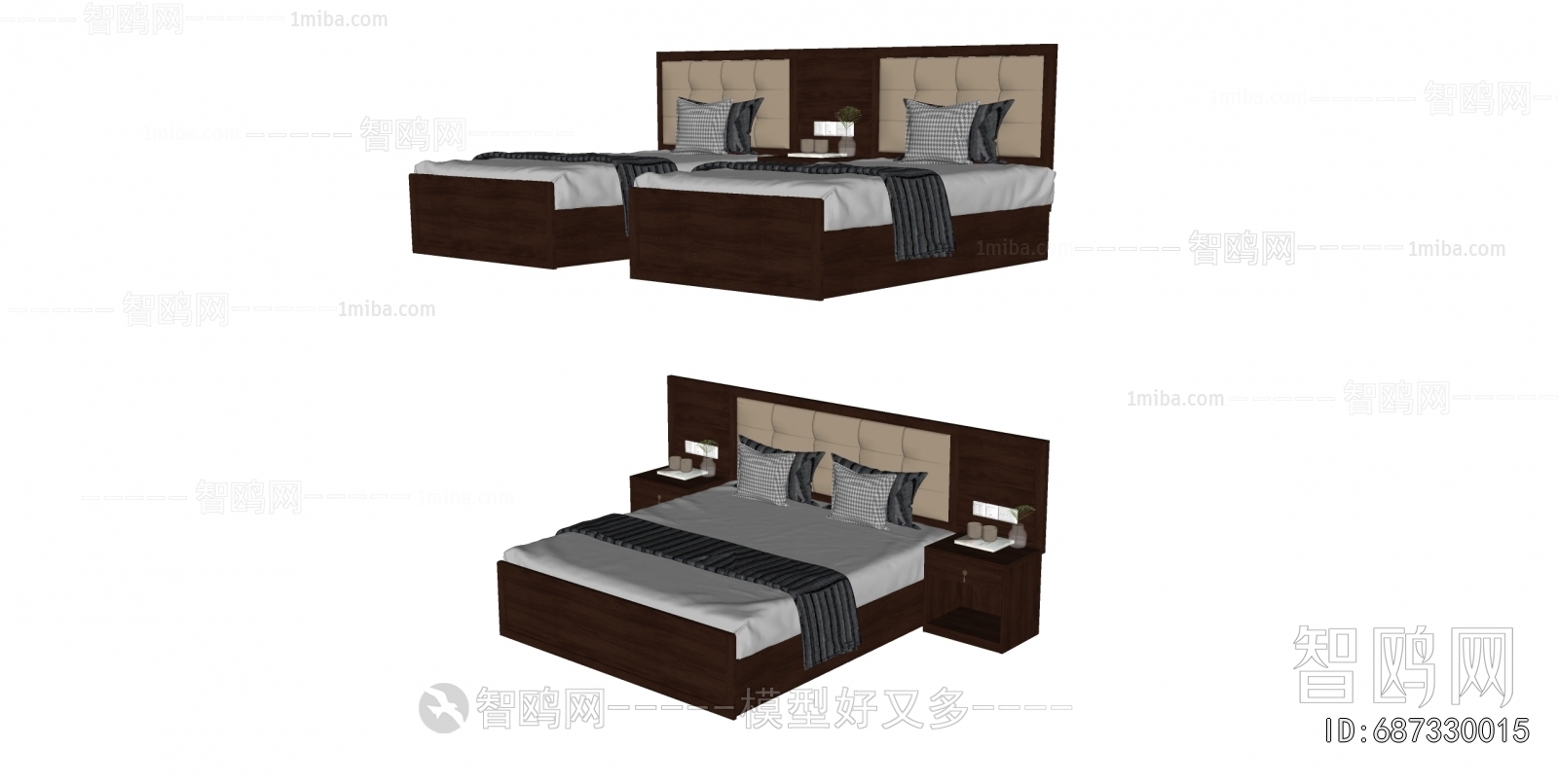 New Chinese Style Double Bed