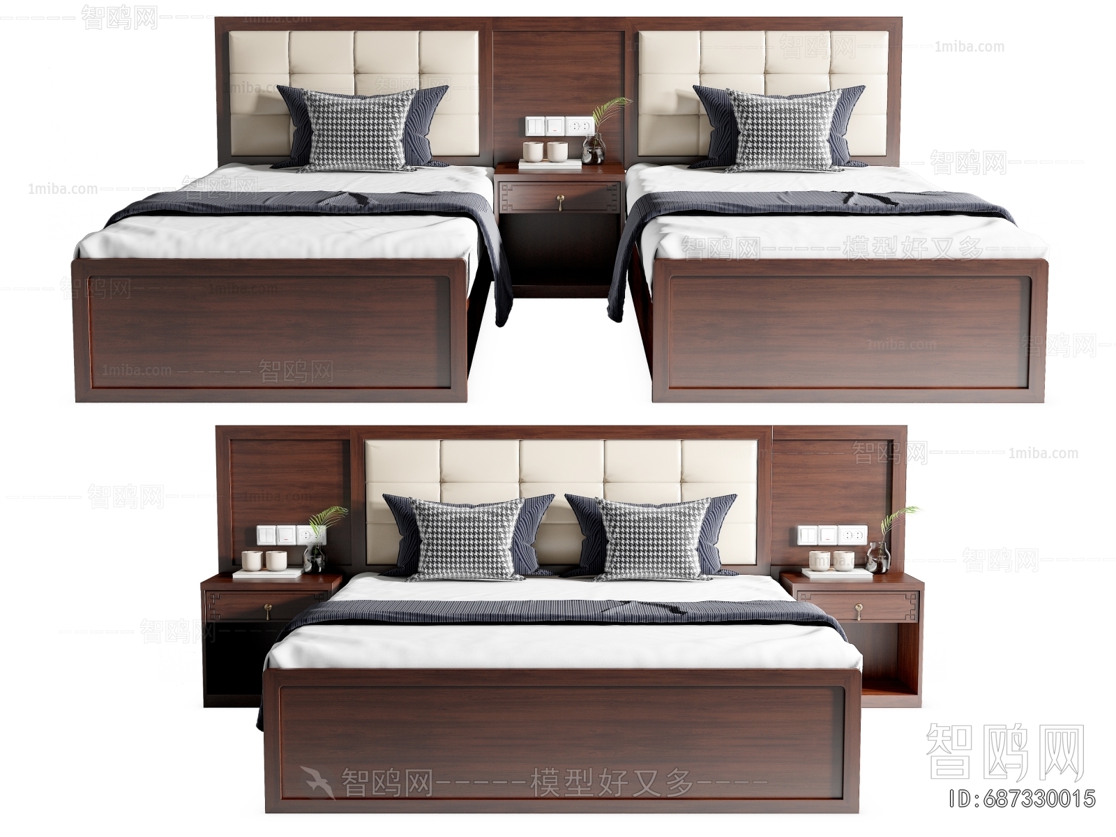 New Chinese Style Double Bed