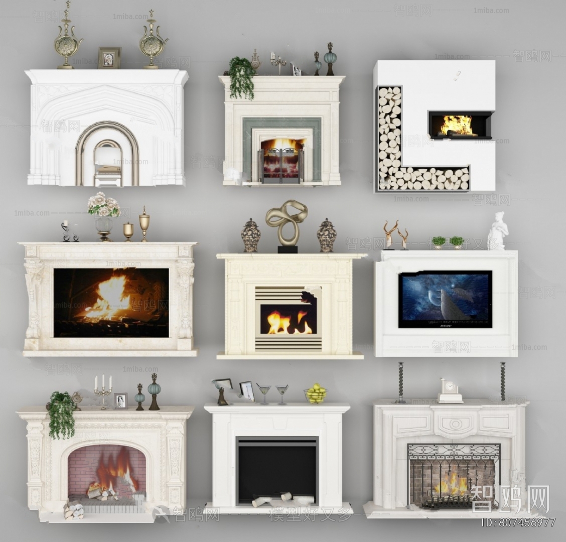 Simple European Style Fireplace