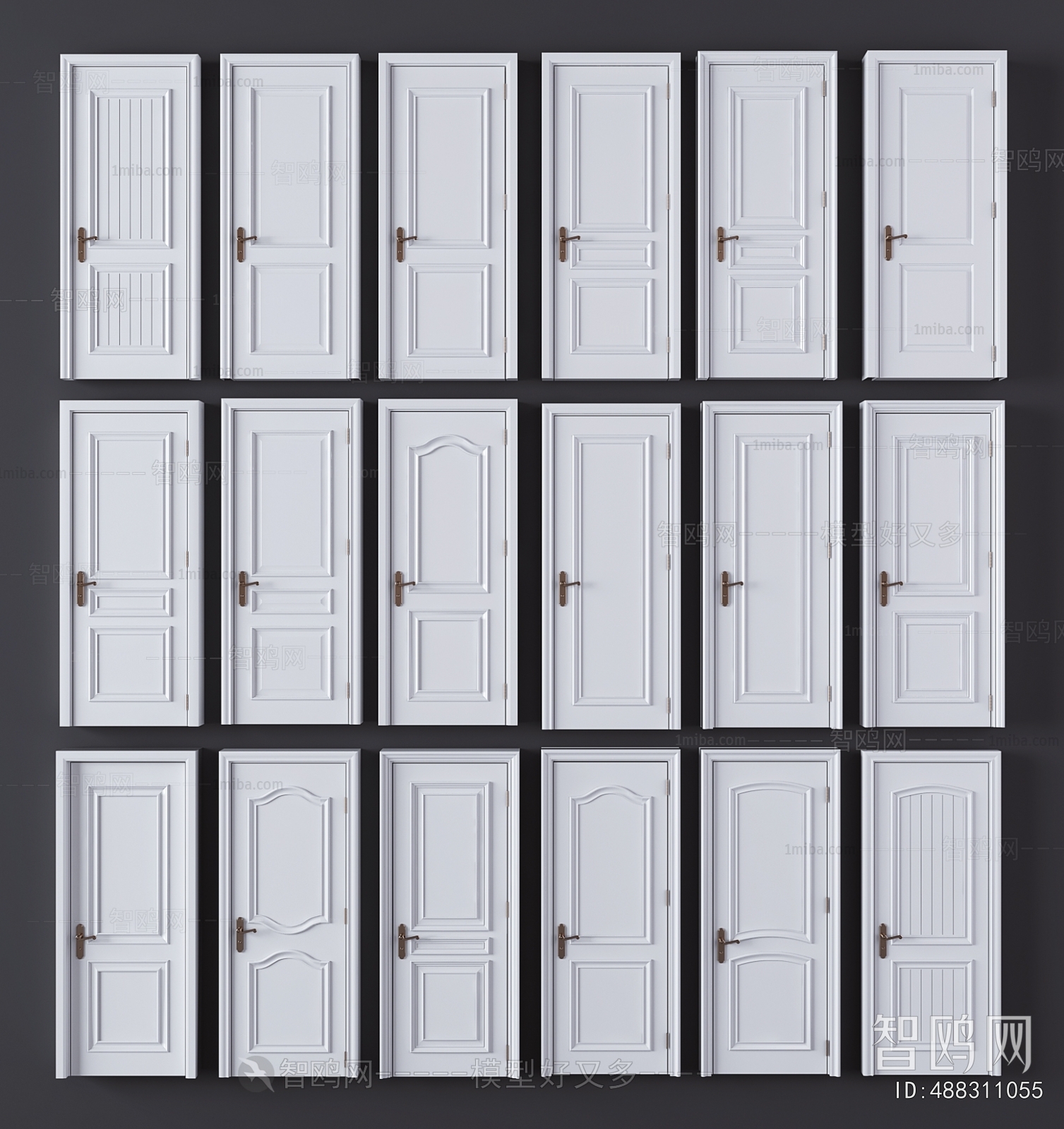 Simple European Style Single Door