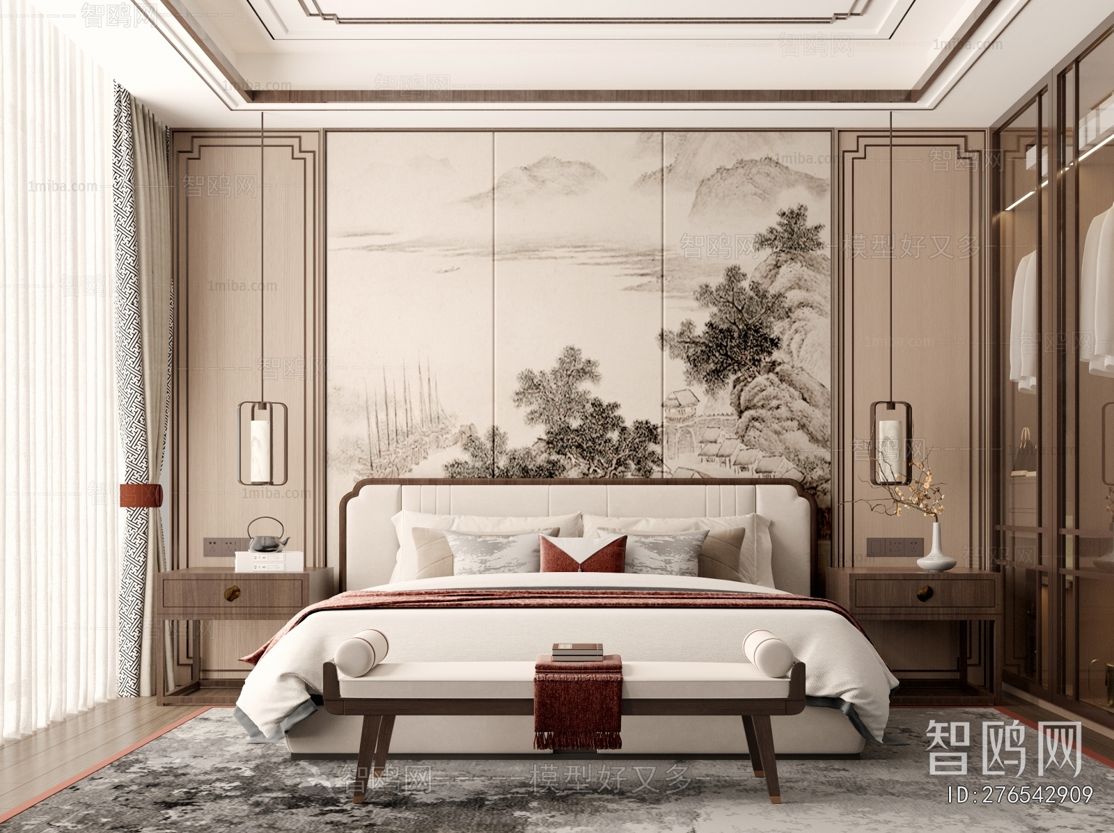 New Chinese Style Bedroom