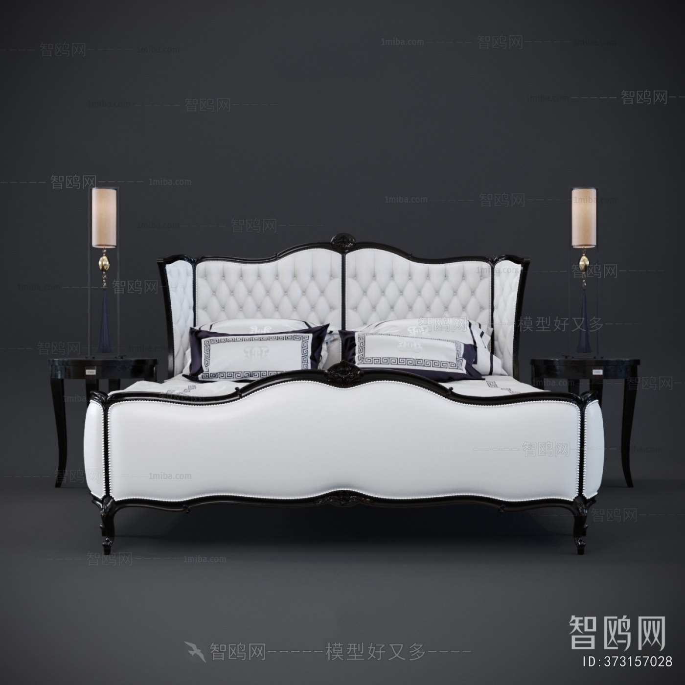 Simple European Style Double Bed