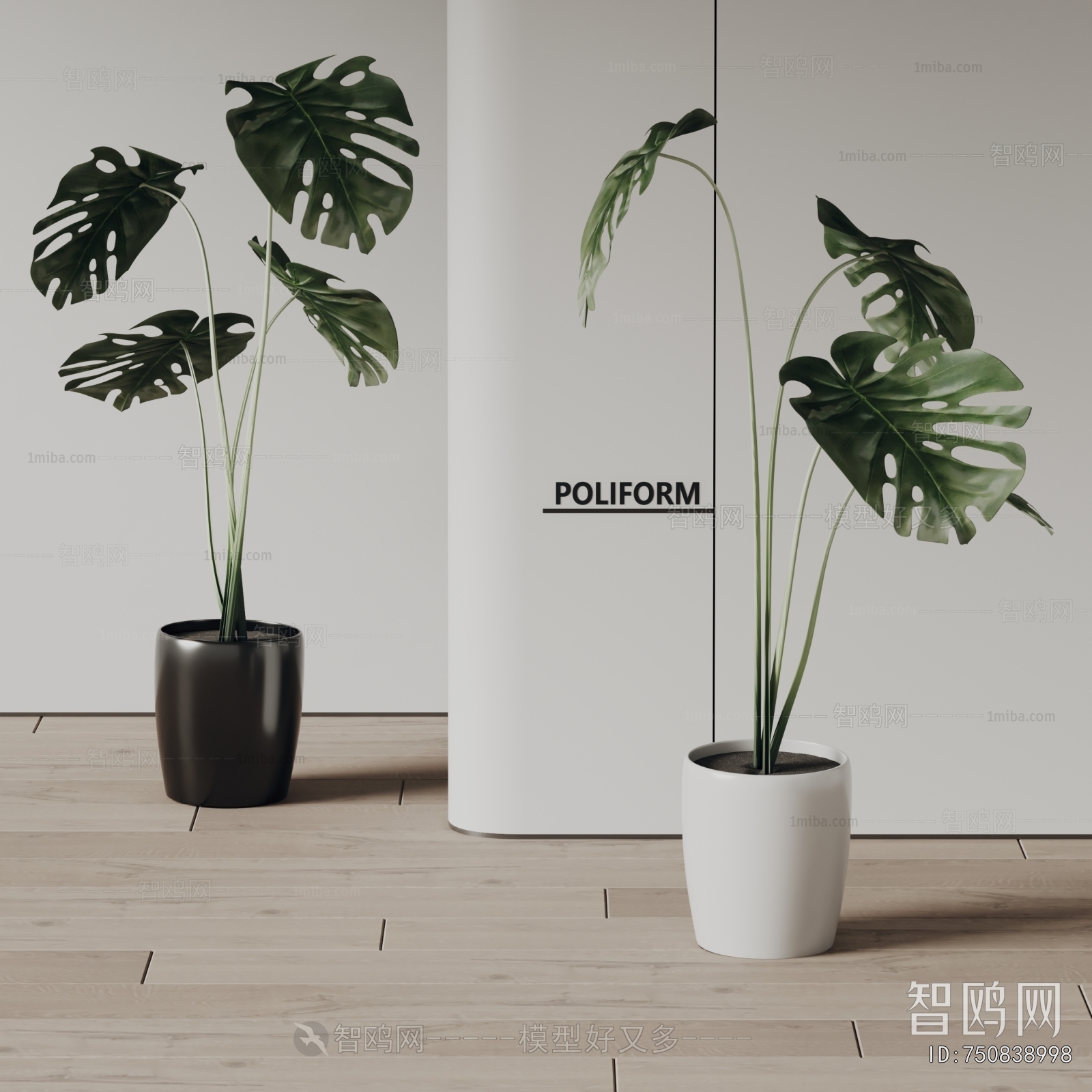 poliform现代落地绿植盆栽