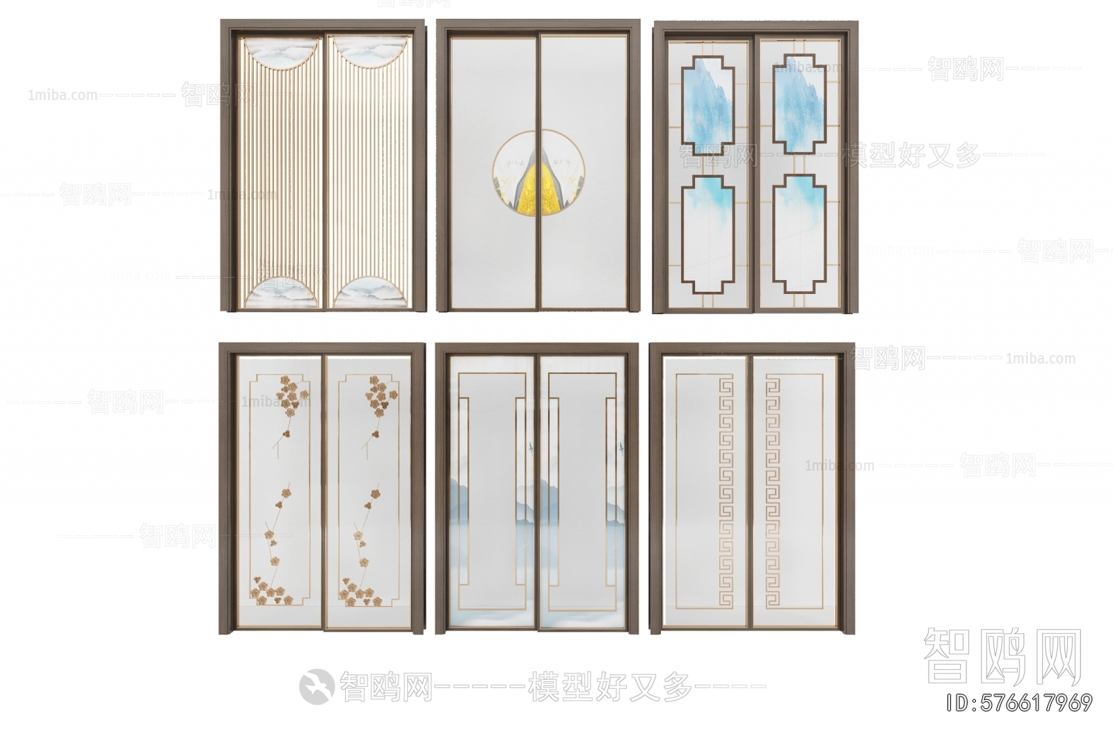 New Chinese Style Solid Wood Door