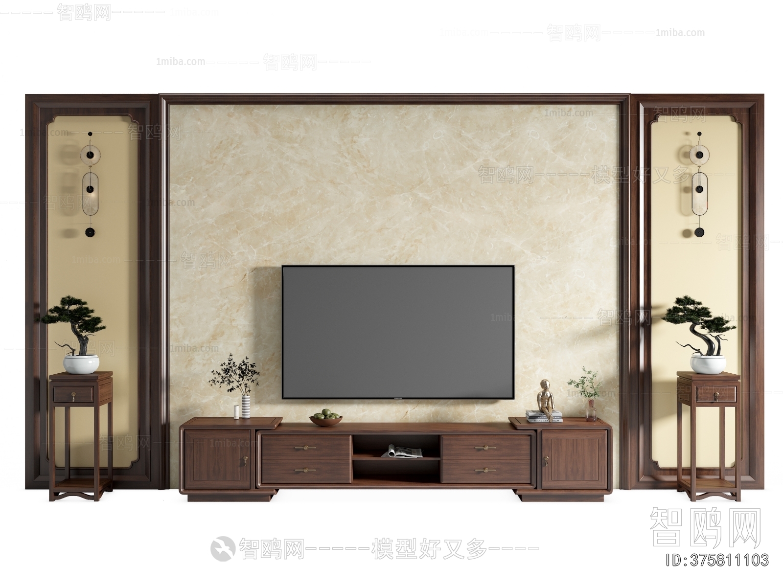 New Chinese Style TV Wall