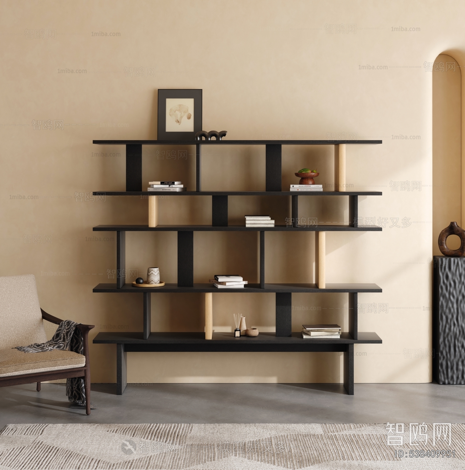 Wabi-sabi Style Bookshelf