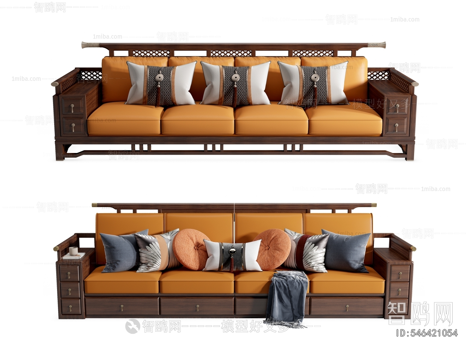 New Chinese Style Multi Person Sofa