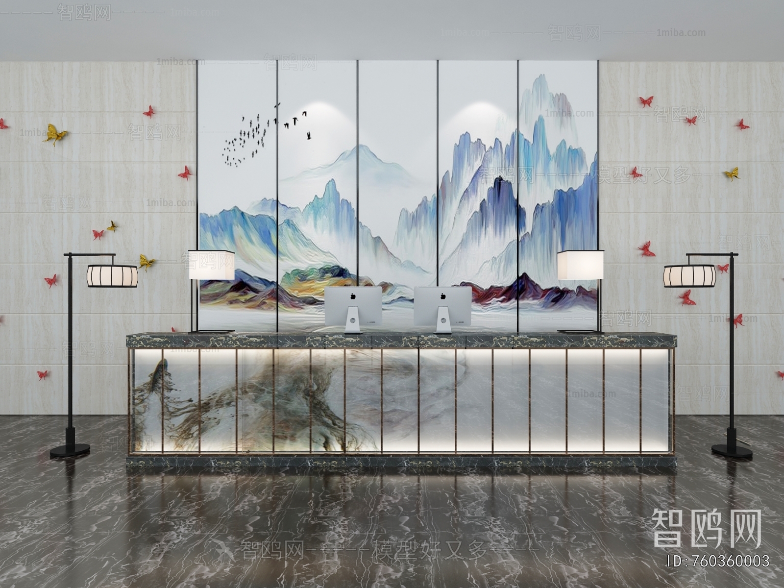 New Chinese Style Reception Desk