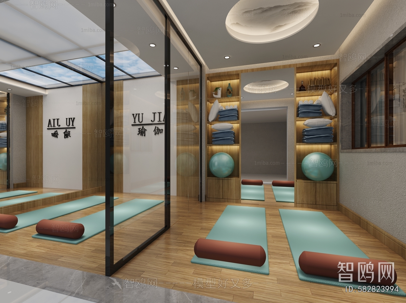 New Chinese Style Yoga Room