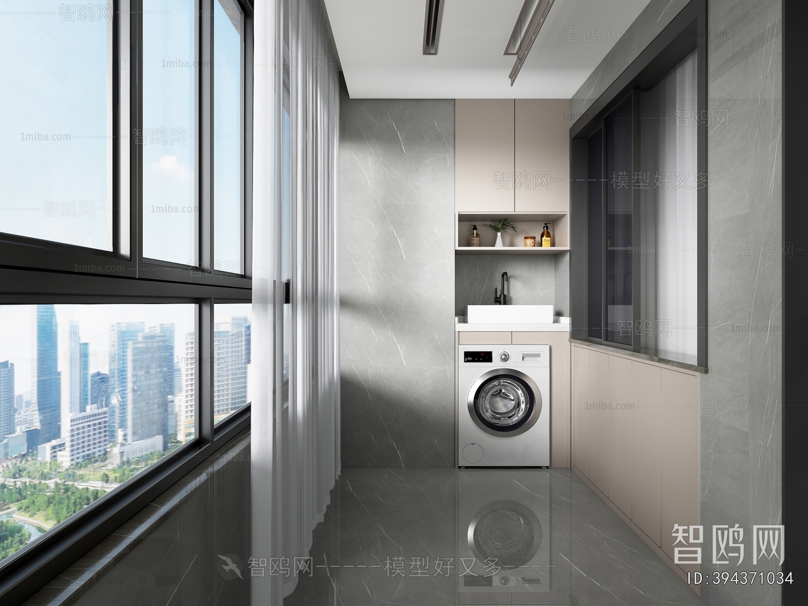 Modern Balcony Laundry Room