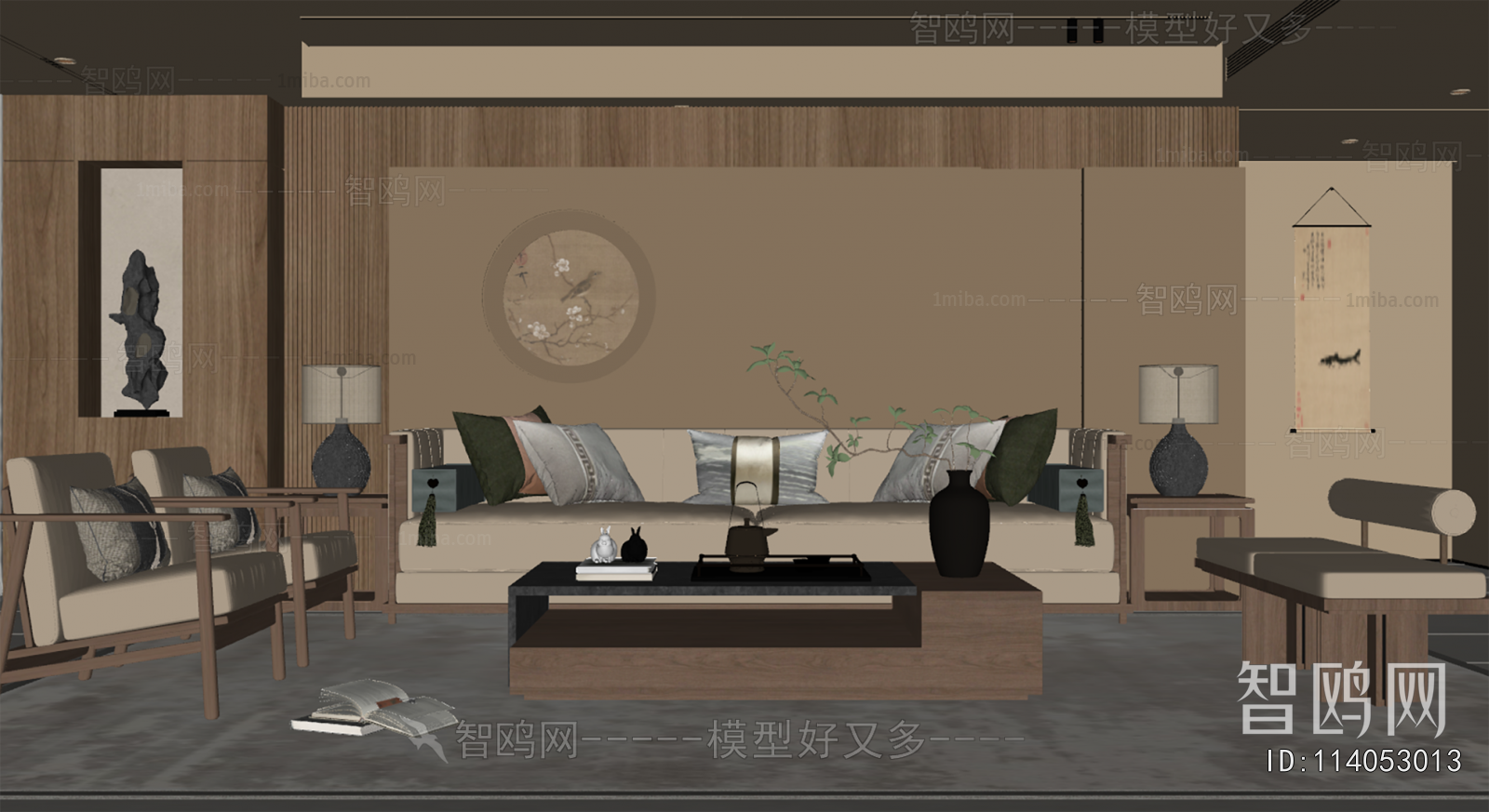 New Chinese Style A Living Room