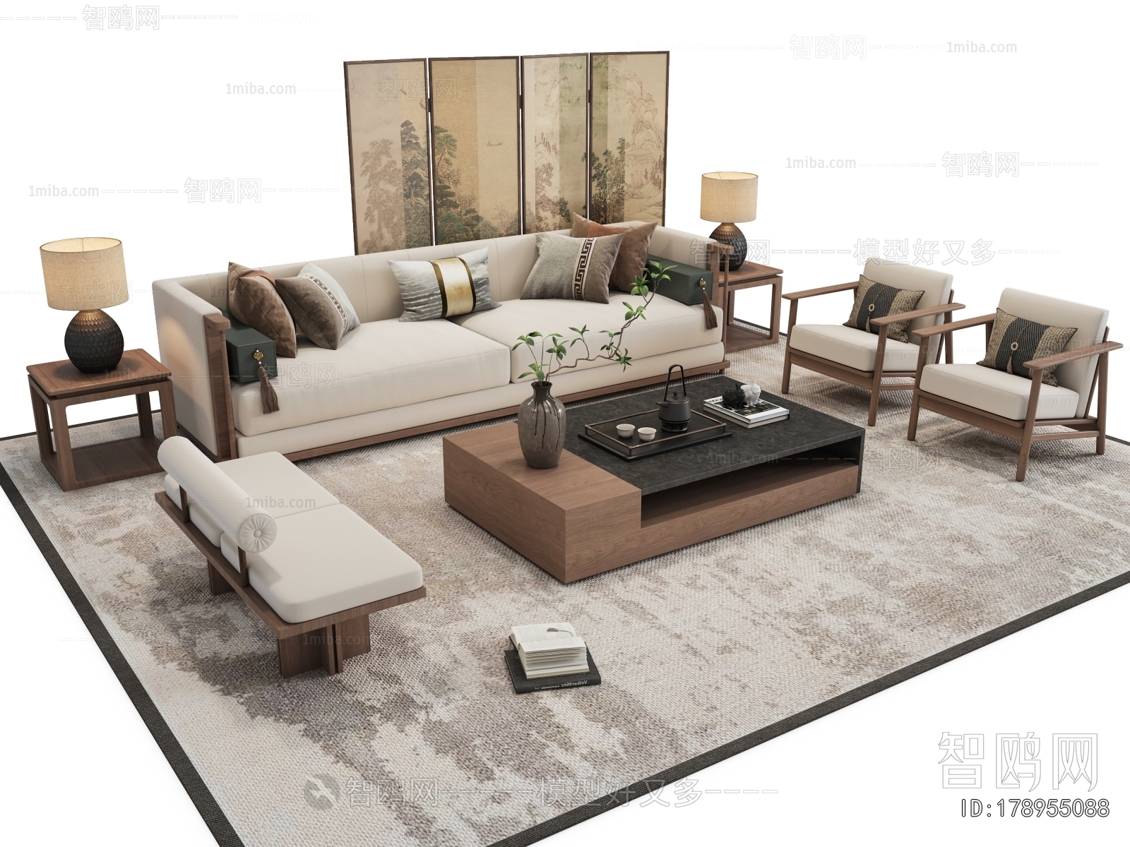 New Chinese Style Sofa Combination