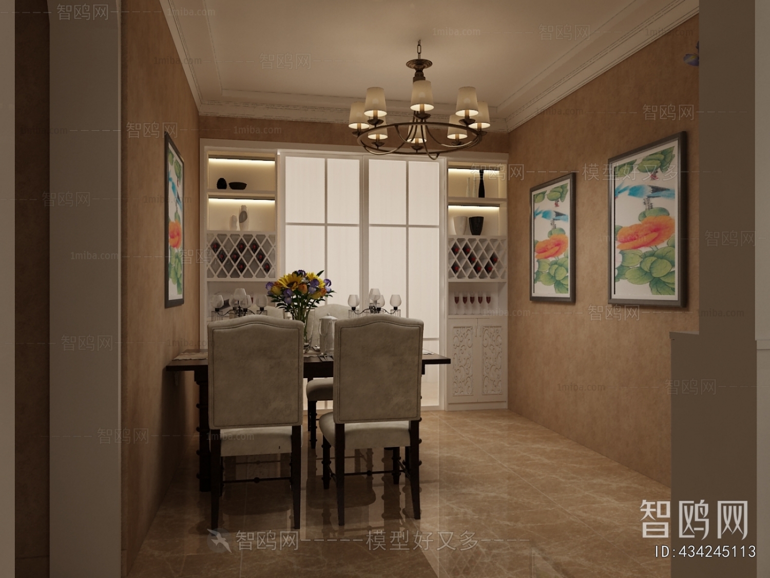 Simple European Style Dining Room