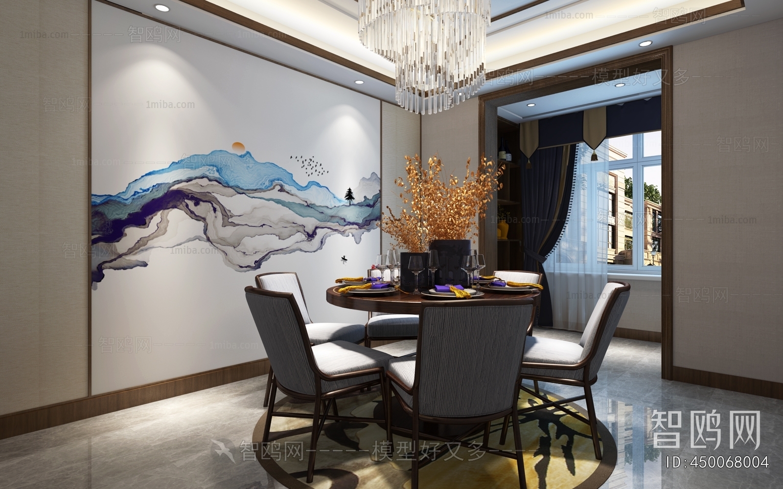 New Chinese Style A Living Room