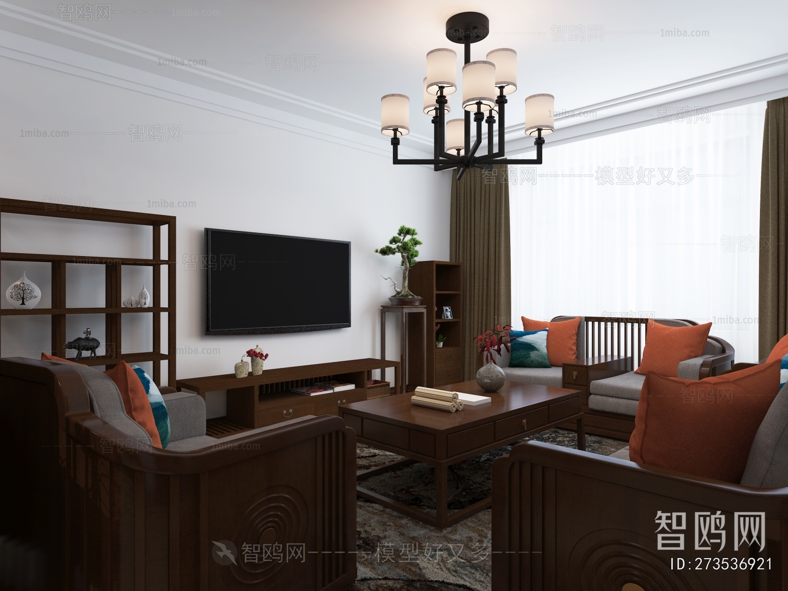 New Chinese Style A Living Room