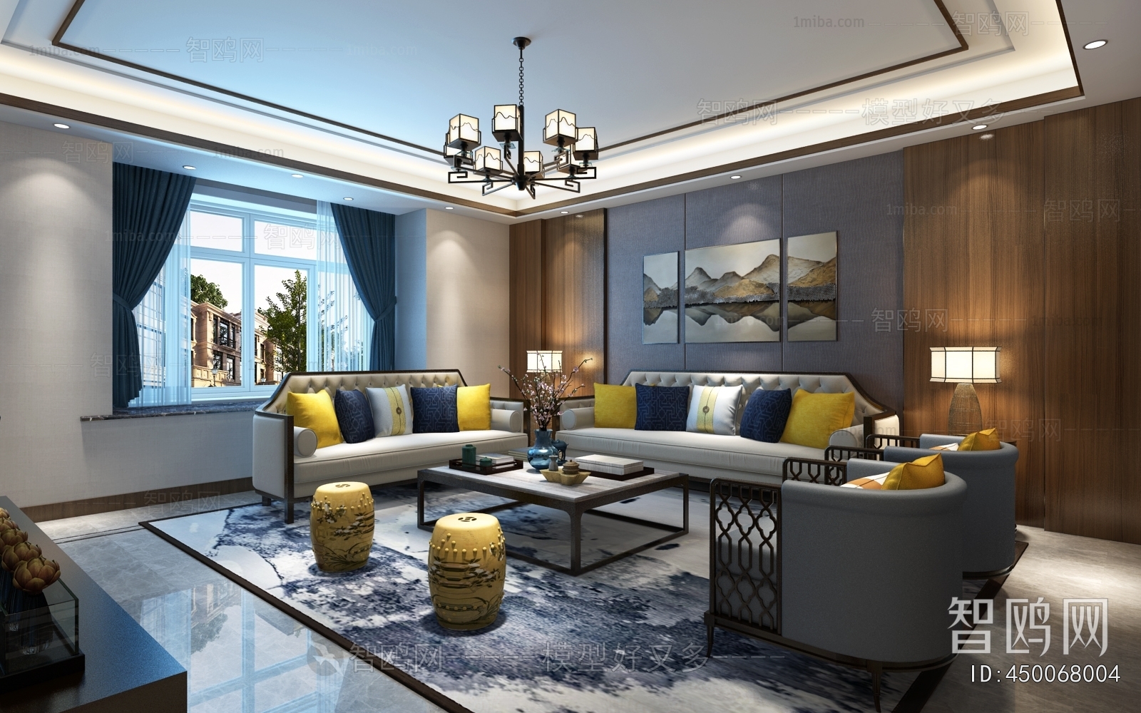 New Chinese Style A Living Room