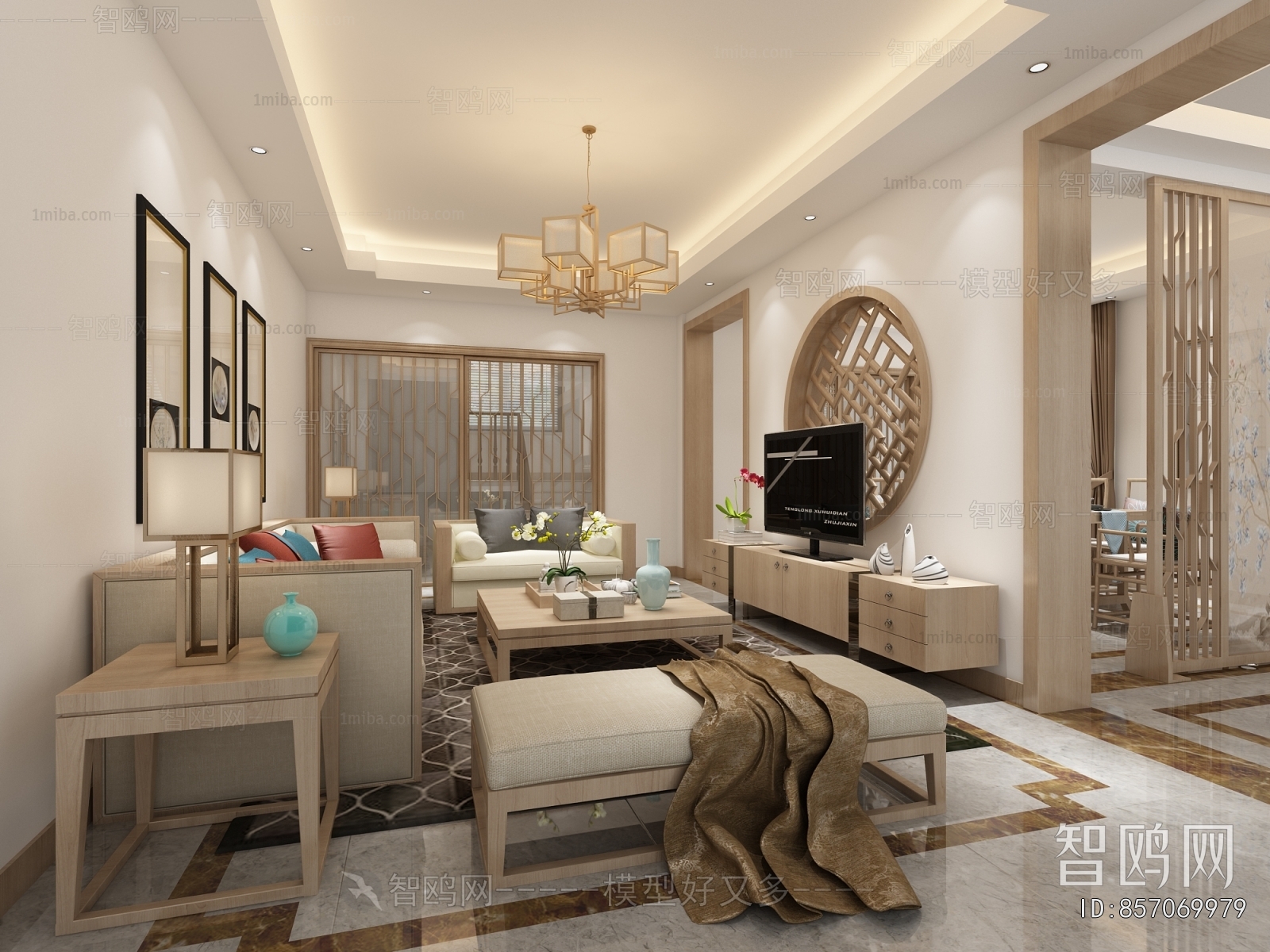 New Chinese Style A Living Room