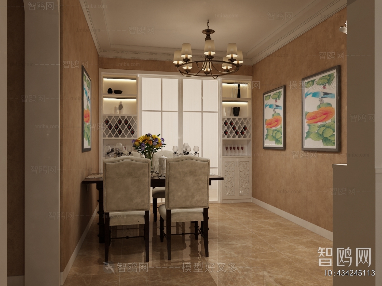 Simple European Style Dining Room