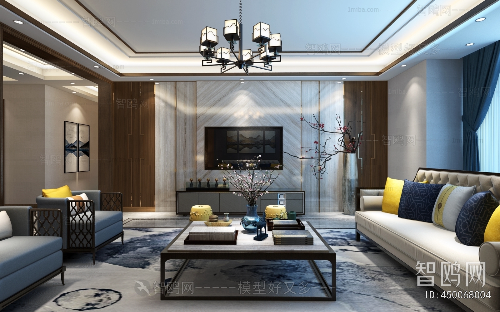 New Chinese Style A Living Room