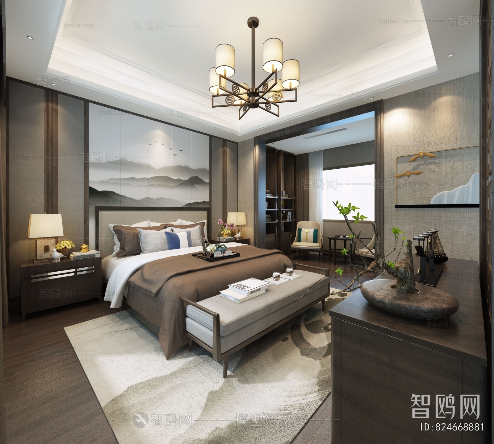 New Chinese Style Bedroom