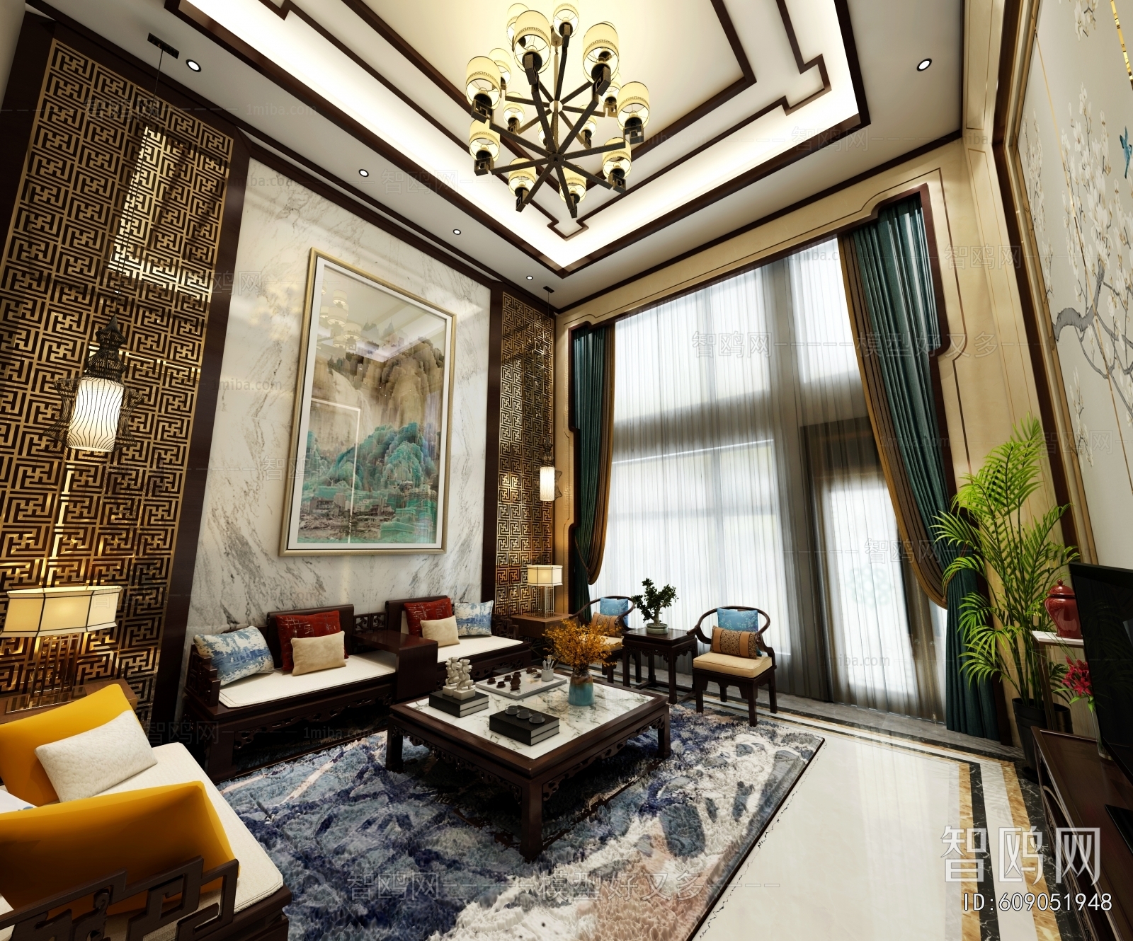 New Chinese Style A Living Room