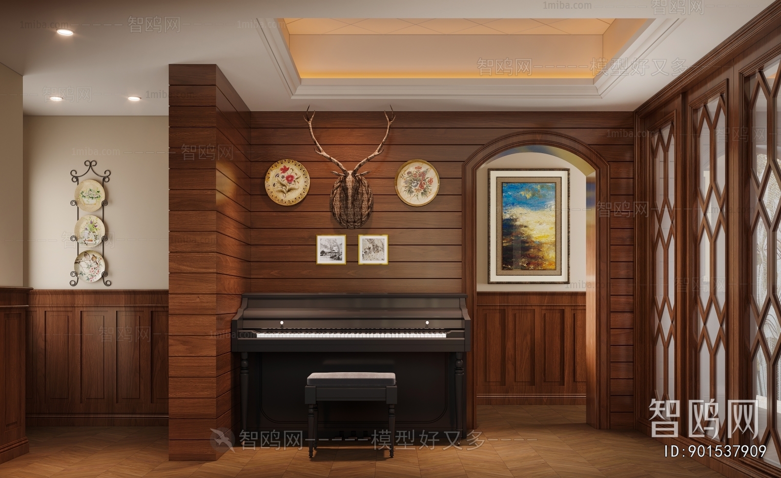 American Style Piano Room