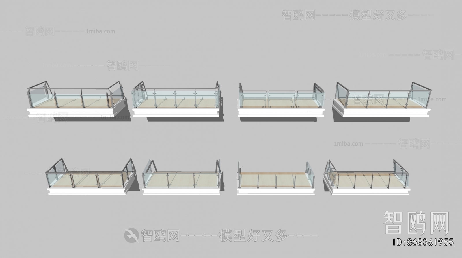 现代阳台玻璃栏杆护栏