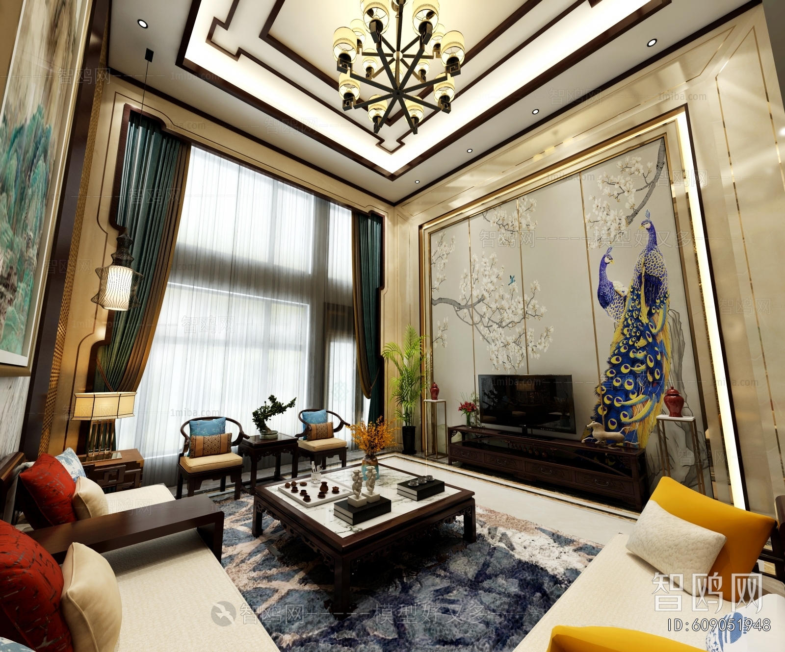 New Chinese Style A Living Room