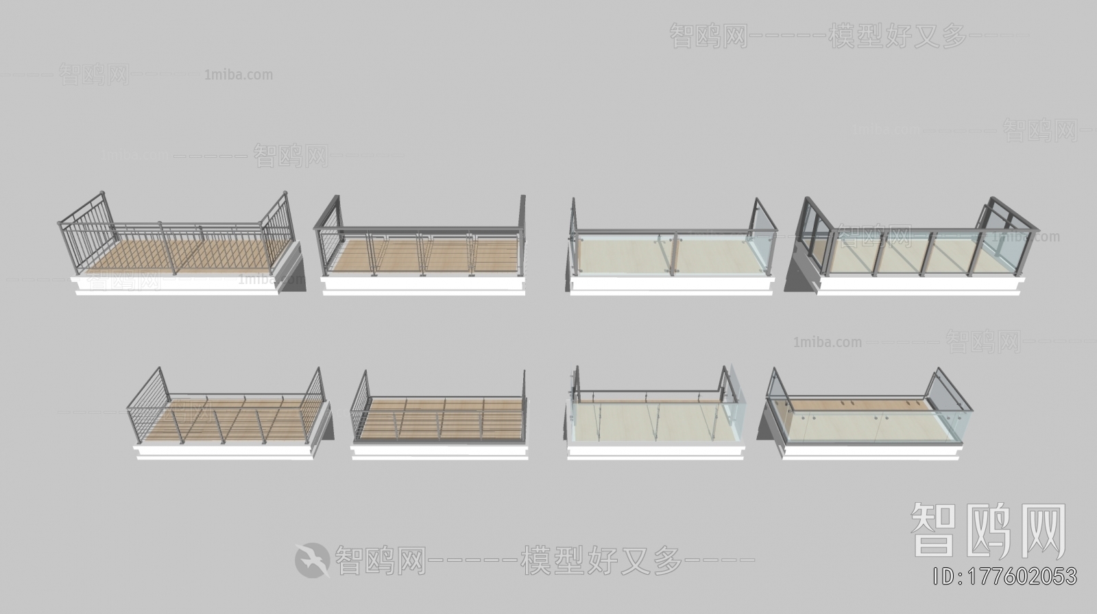 现代阳台玻璃栏杆护栏