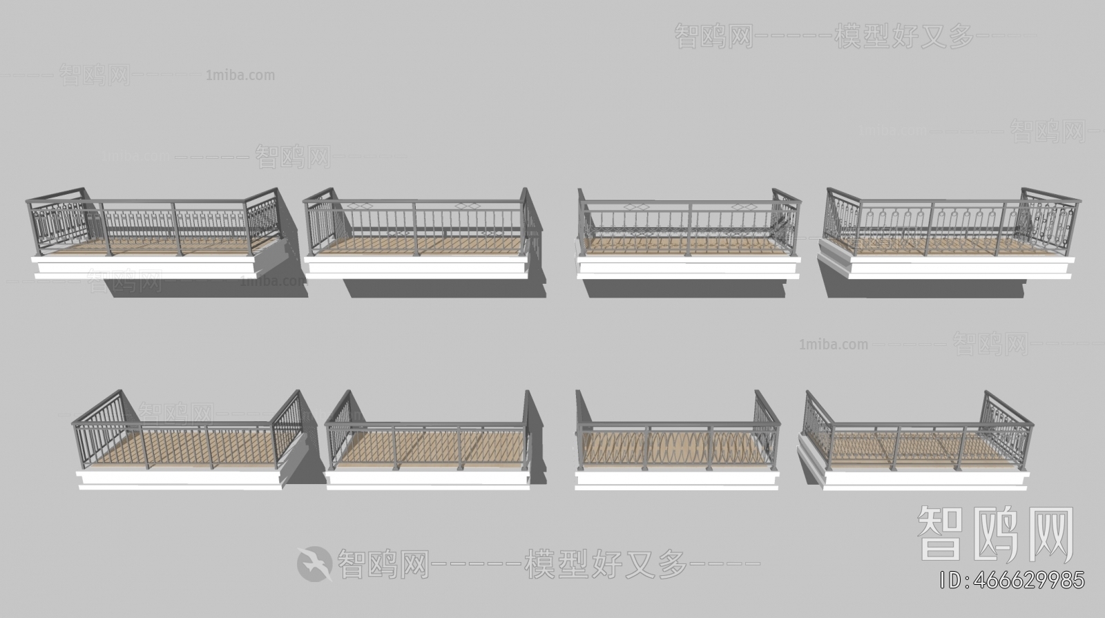 现代阳台铁艺栏杆