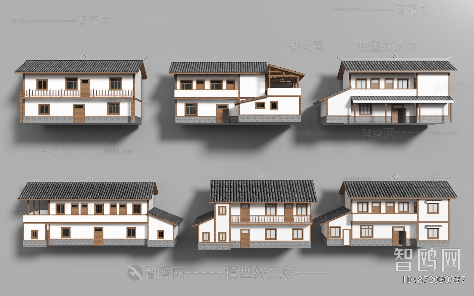 新中式农村自建房乡村民房建筑组合